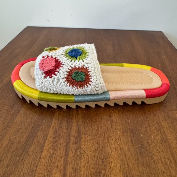 Farm Rio Sunset Crochet Slide Sandals - Picture 7 of 11